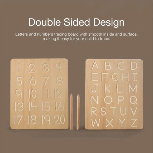 Double Sided Wooden Alphabet & Number Tracing Board - Picture 7 of 7